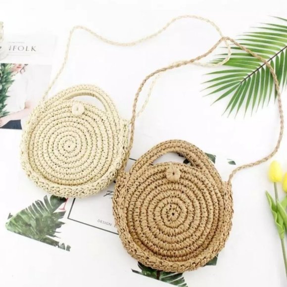 Sale!🆕Straw Circle Beach Handbag Bohemian Rattan - Picture 15 of 16